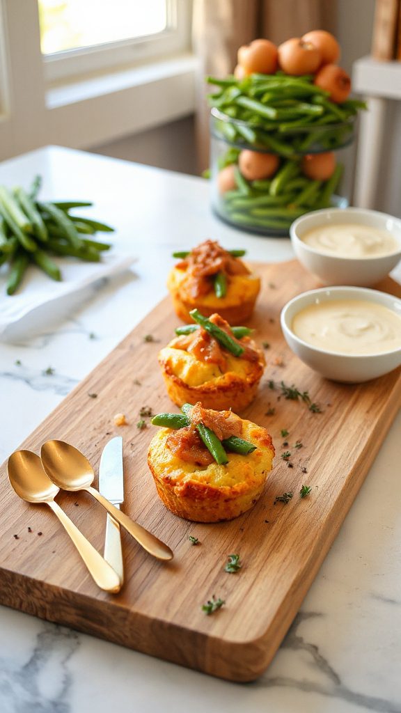 mini green bean muffins