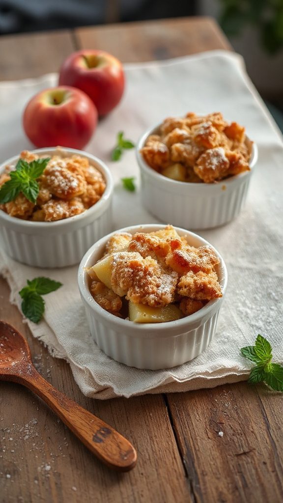 mini individual apple crumbles