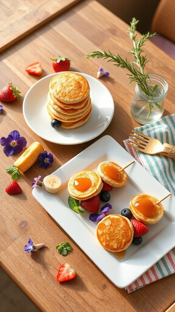 mini pancake skewers recipe