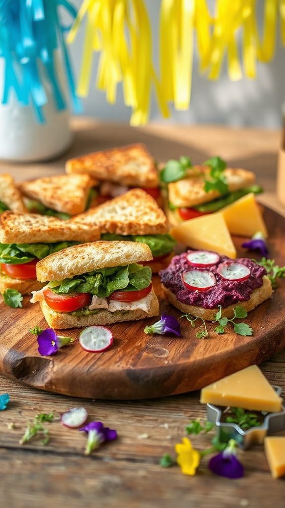 mini sandwiches with variety