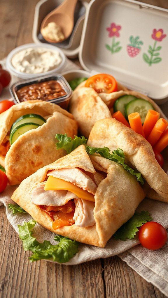 mini turkey cheese pitas