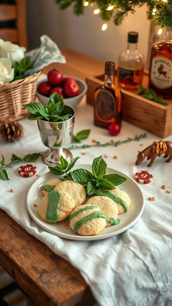 minty bourbon shortbread delight