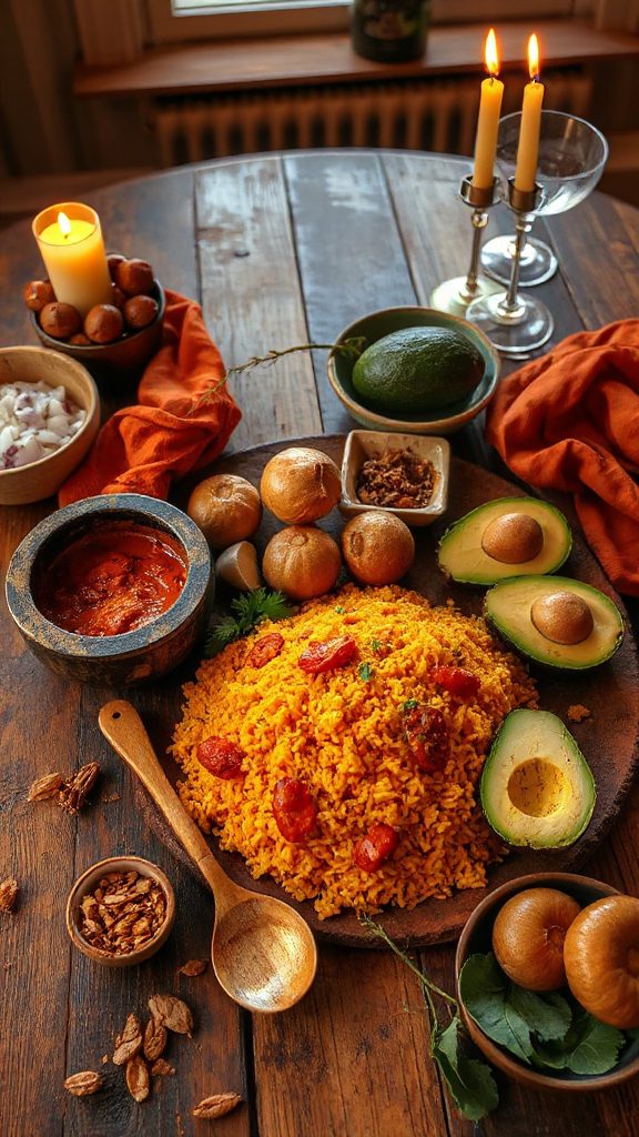 moambe sauce and jollof rice moambe sauce and jollof rice