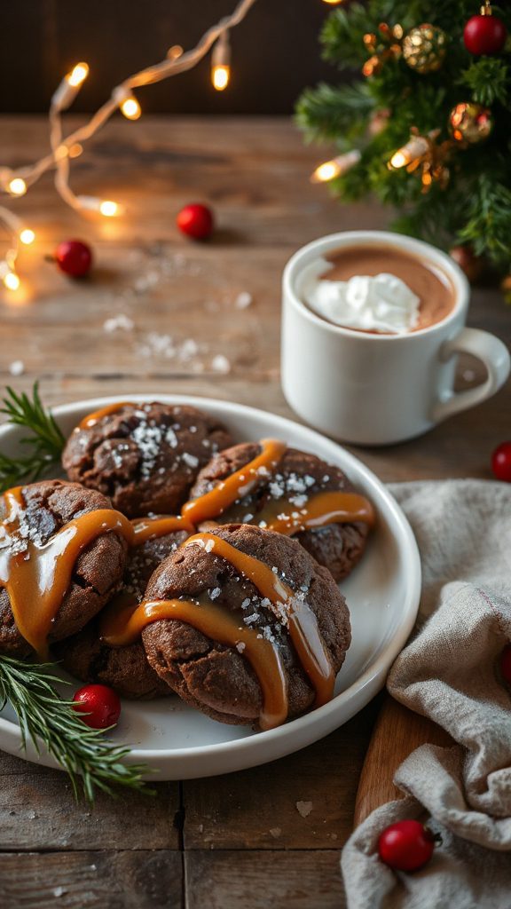mocha cookies with caramel