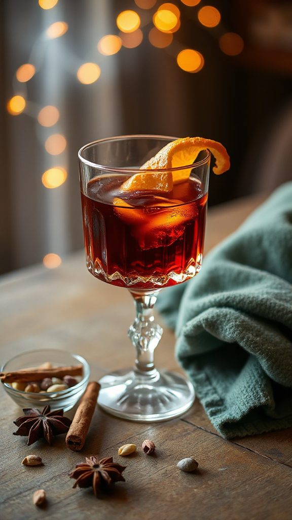 molasses infused negroni cocktail