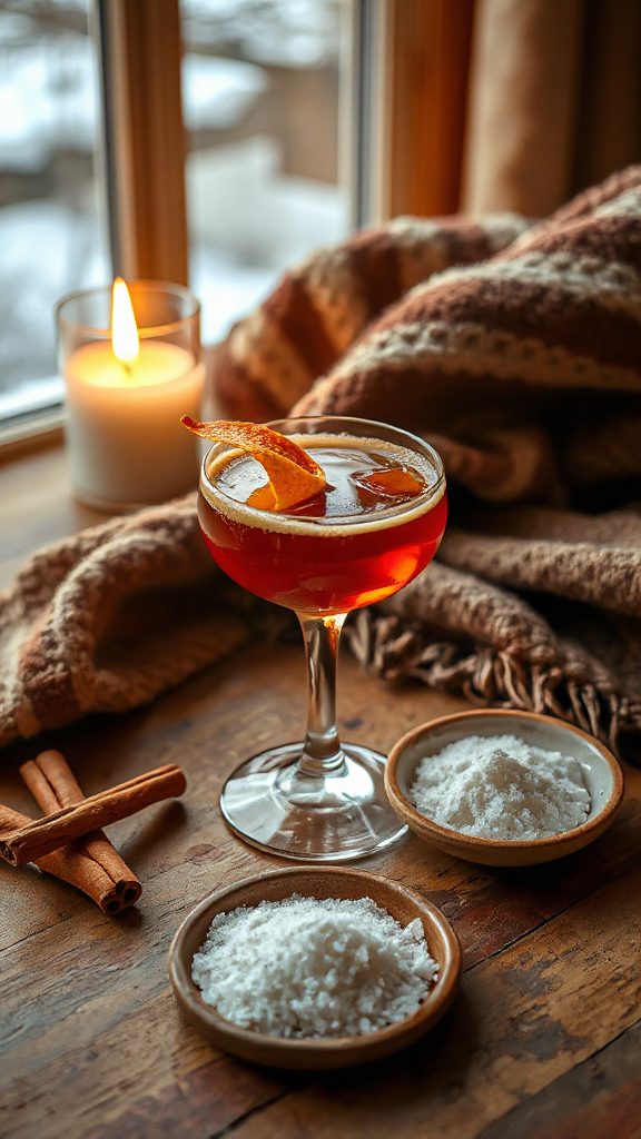 molasses infused whiskey cocktail