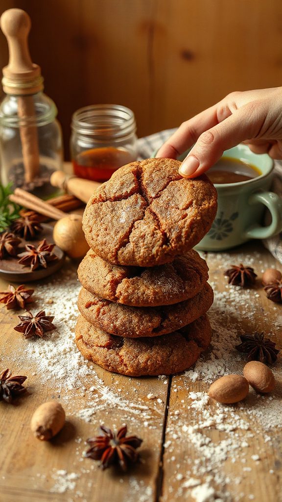 molasses rye spice cookies
