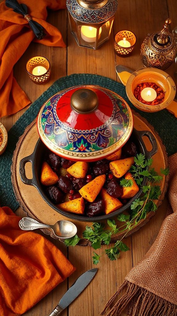 moroccan inspired root vegetable dish