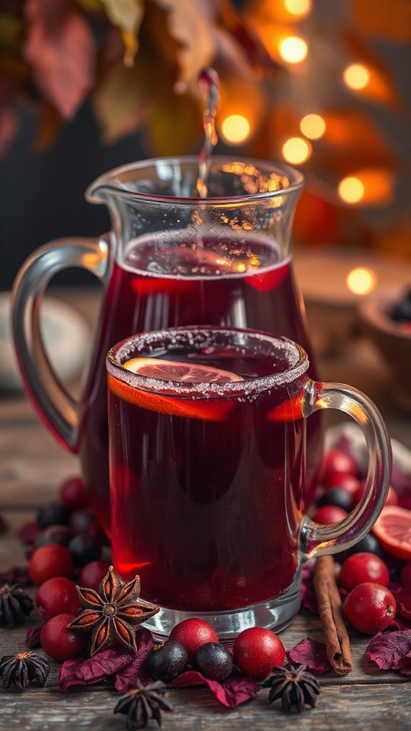 mulled cranberry hibiscus drink