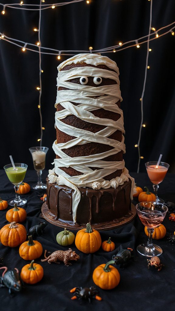 mummy cake halloween treat