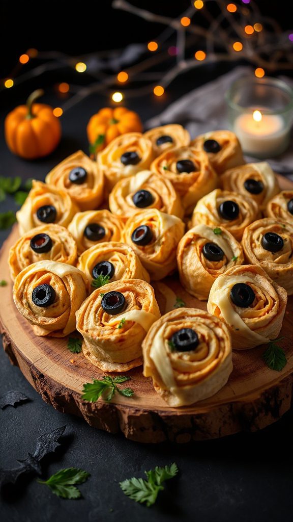 mummy chicken alfredo pinwheels