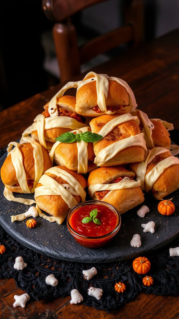 mummy chicken parmesan sliders