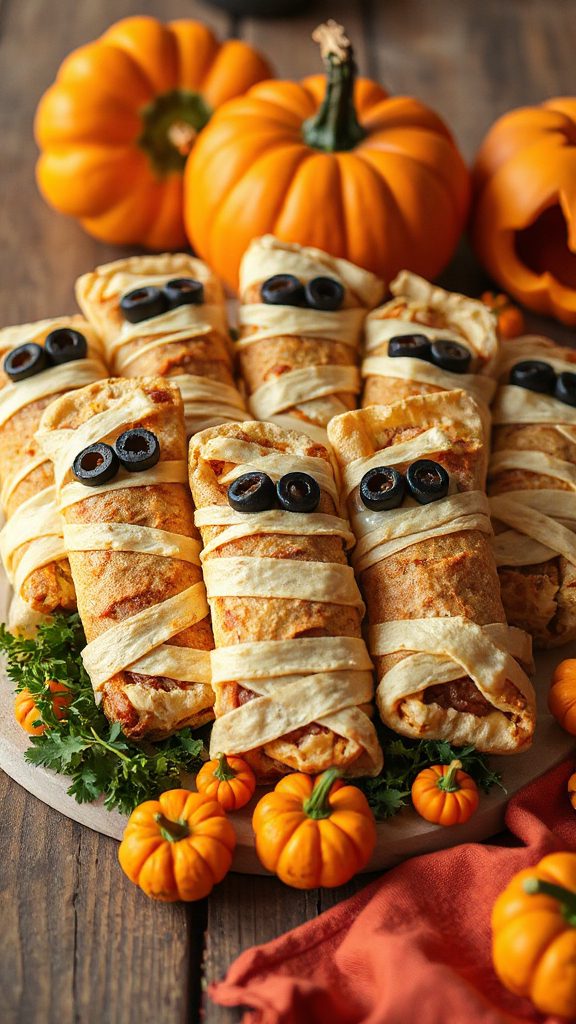 mummy meat and cheese wraps