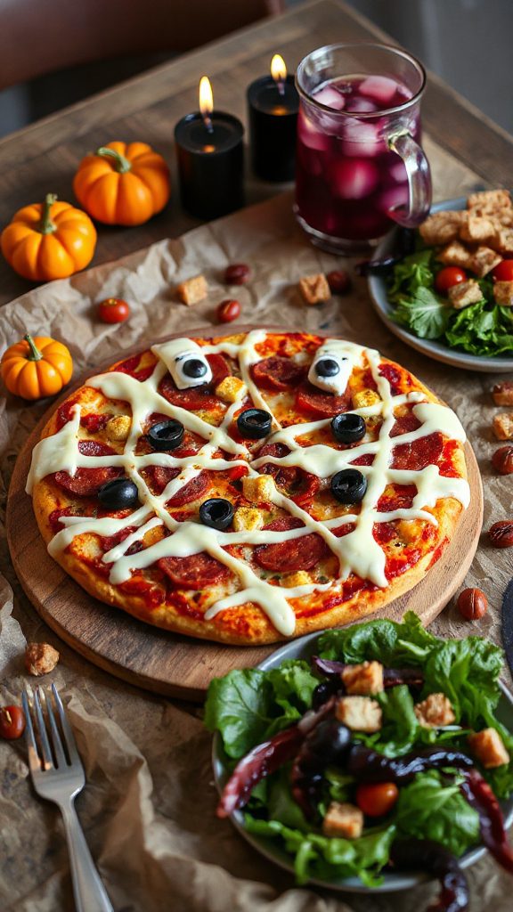 mummy themed meat lover s pizza