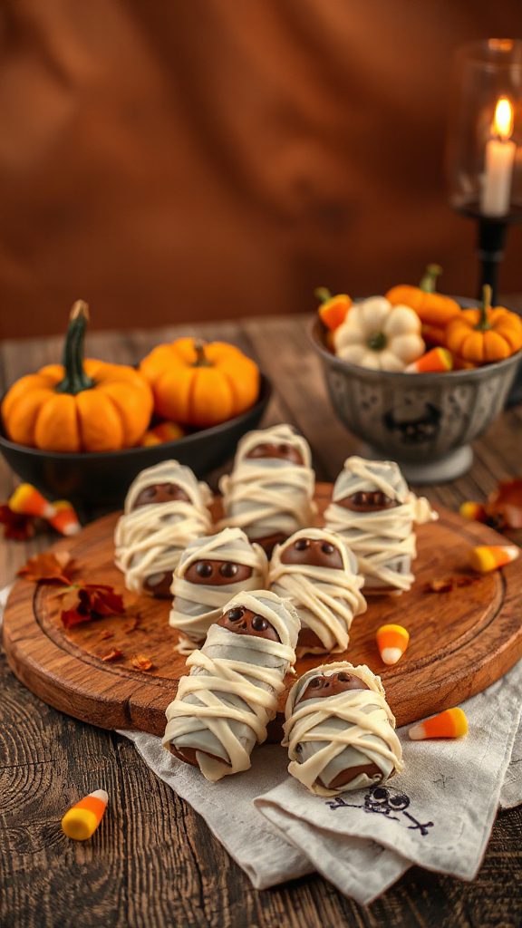mummy themed praline halloween treats
