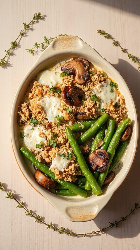 mushroom green bean bake mushroom green bean bake