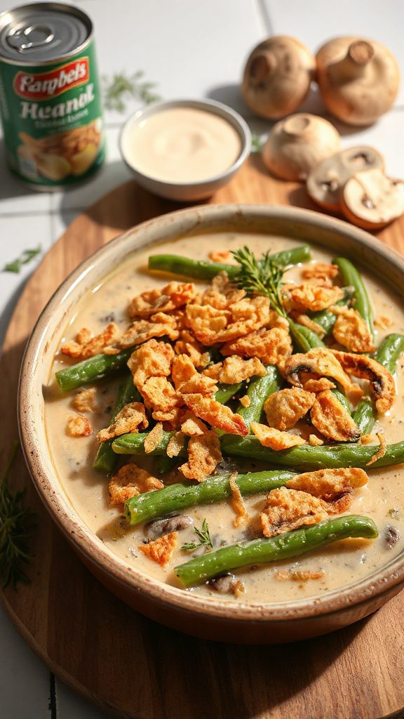 mushroom herb green bean casserole