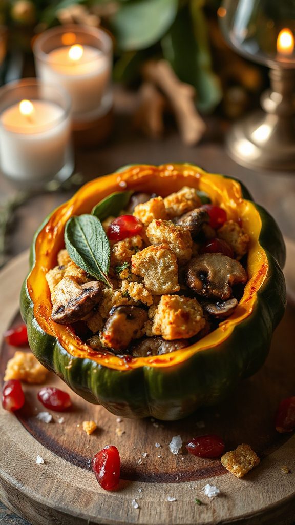 mushroom sage stuffed squash