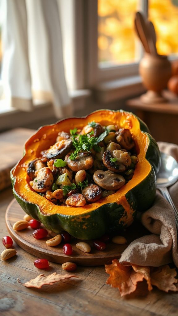 mushroom stuffed acorn squash recipe