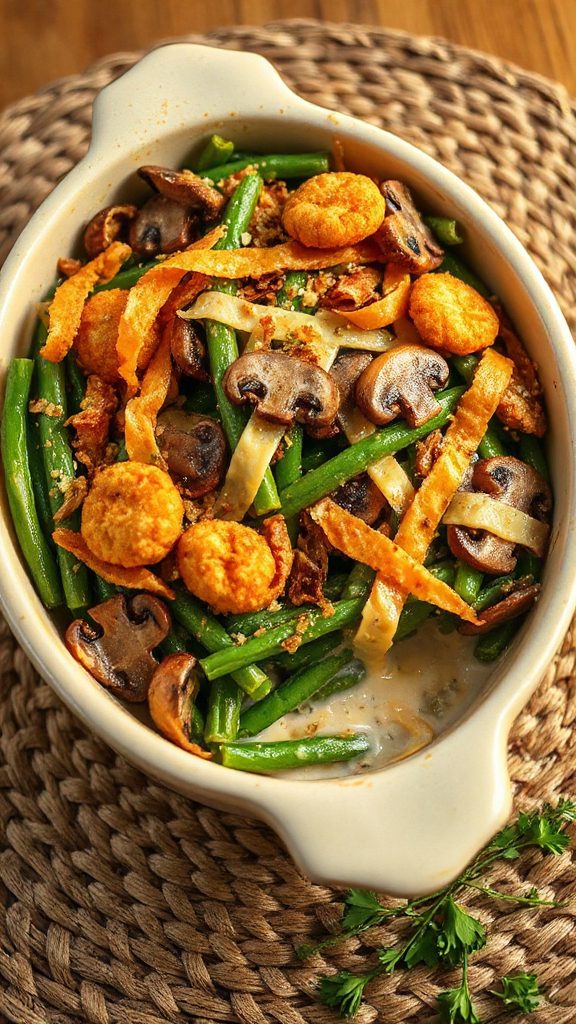 mushroom stuffed green bean casserole mushroom stuffed green bean casserole