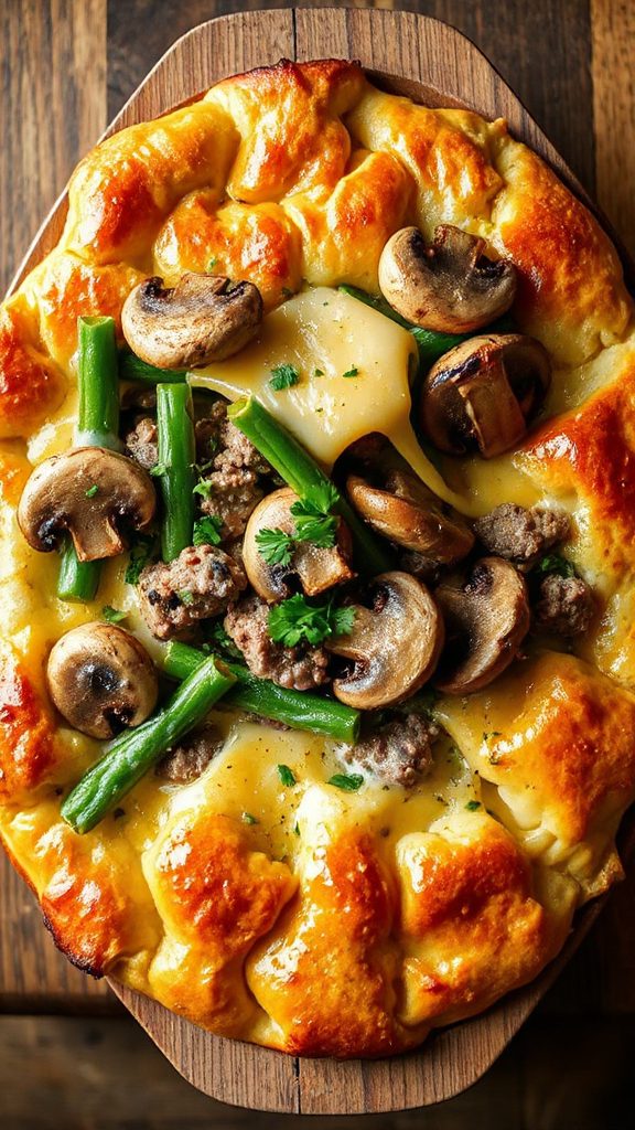 mushroom swiss beef casserole
