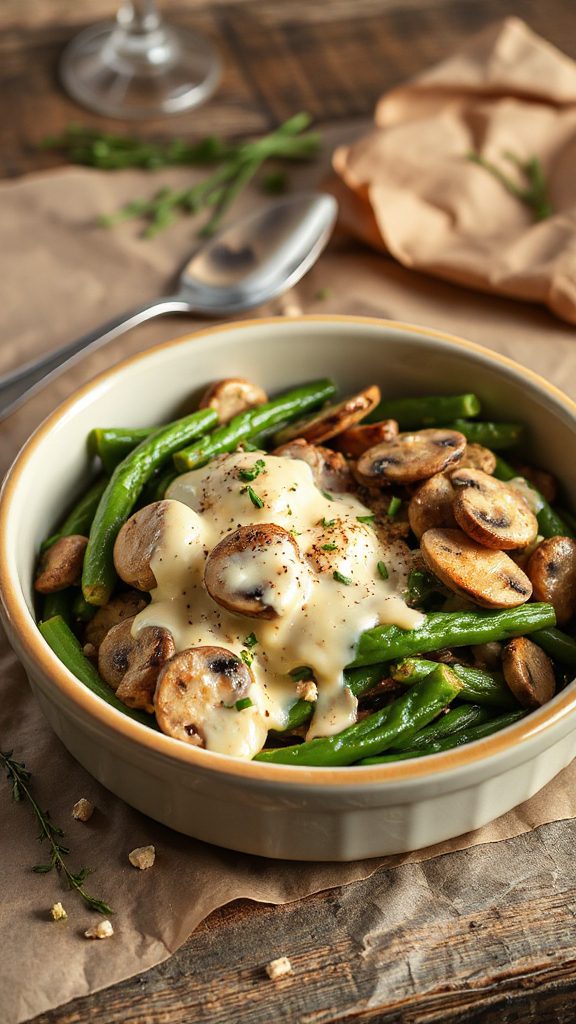 mushroom swiss green bean casserole