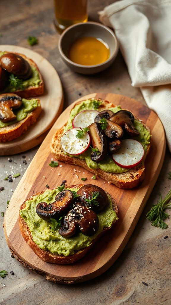 mushroom truffle avocado toast