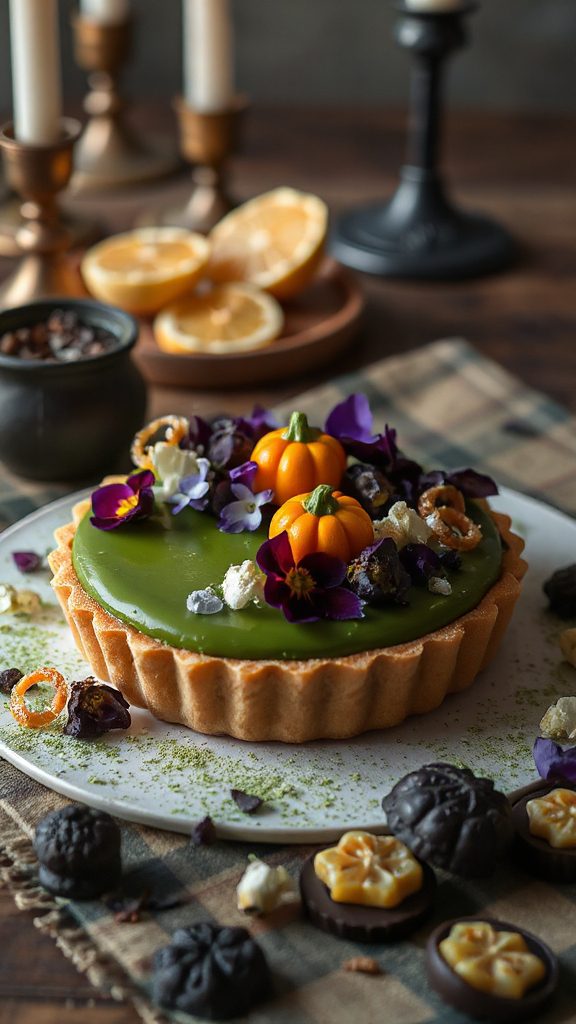 mystical halloween matcha tart mystical halloween matcha tart