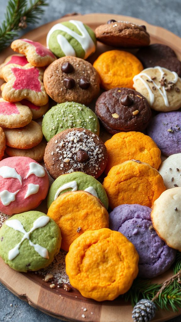 naturally colored christmas cookies