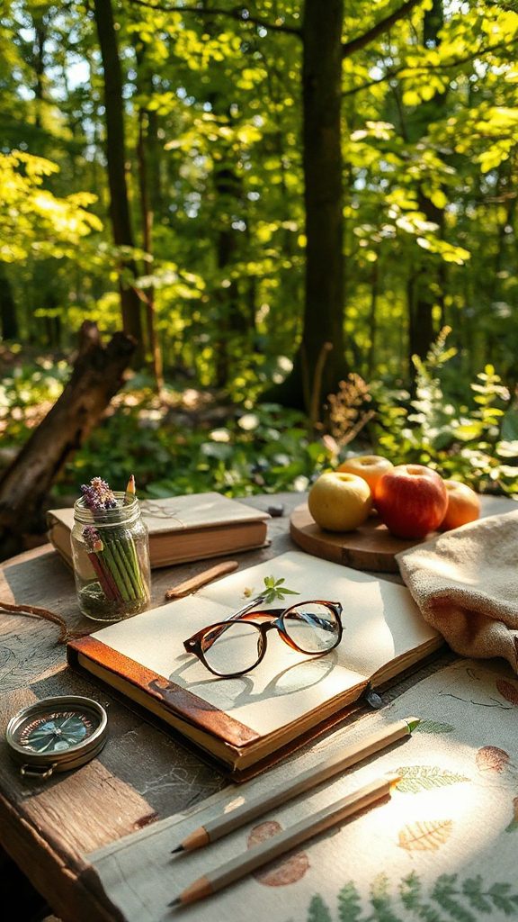 nature journal and pasta
