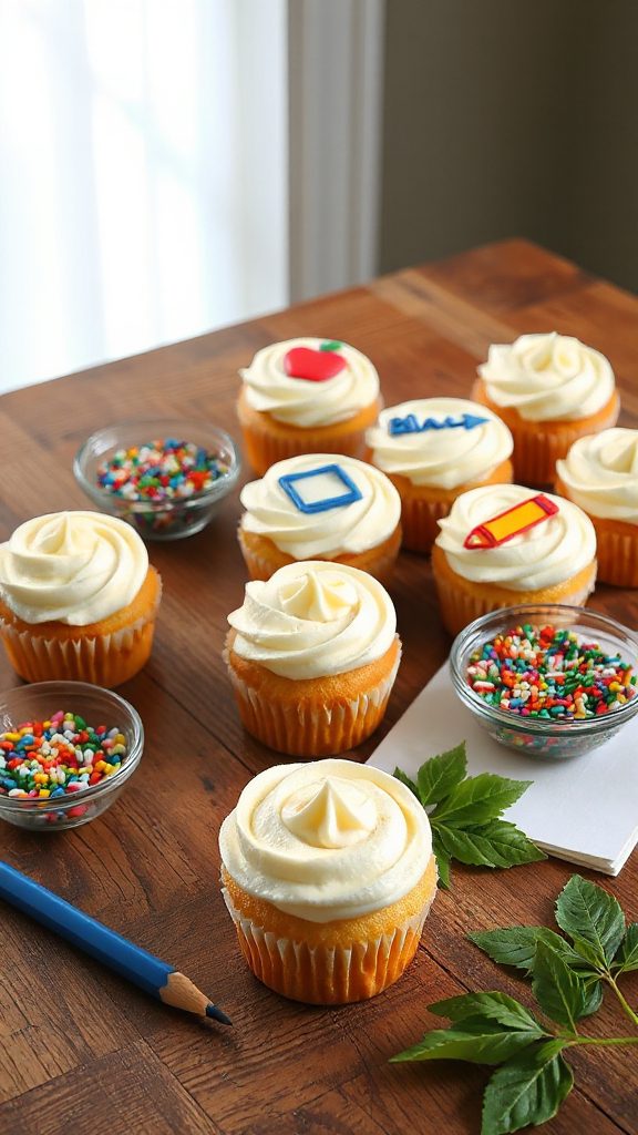 notebook paper cupcake icing