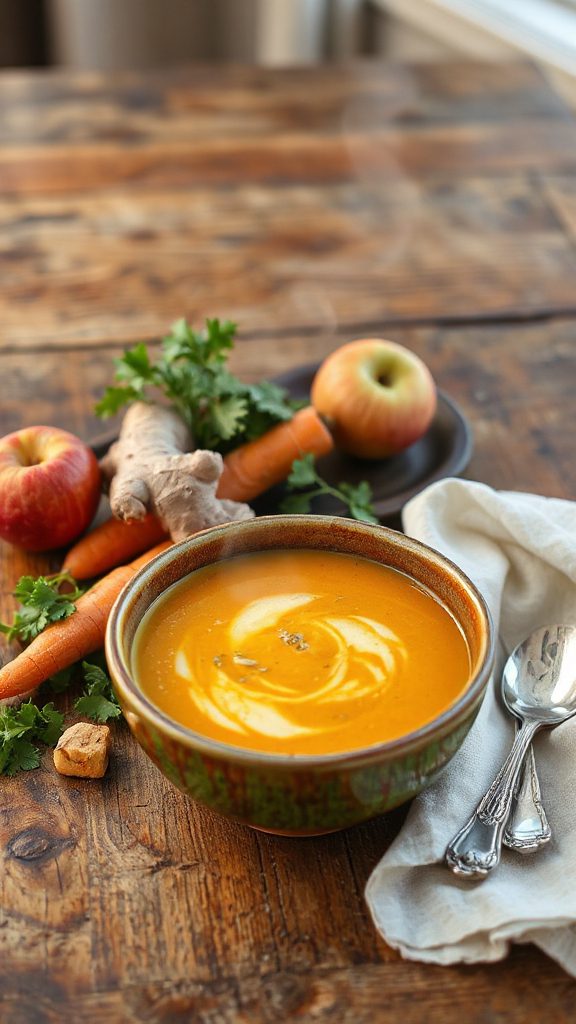 nourishing apple carrot soup