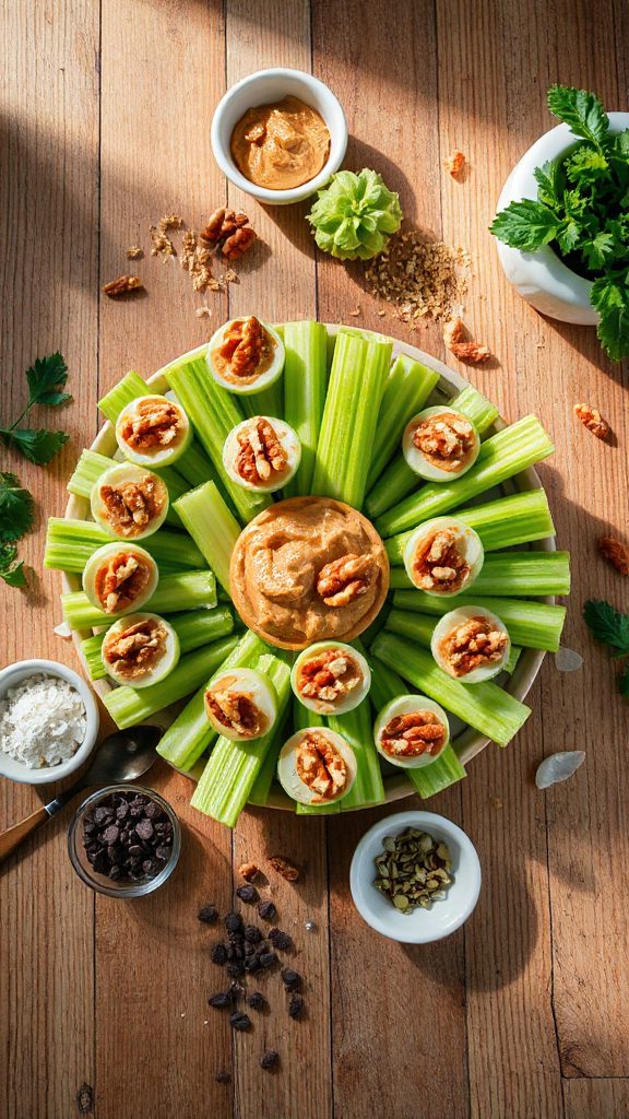 nut butter celery snacks