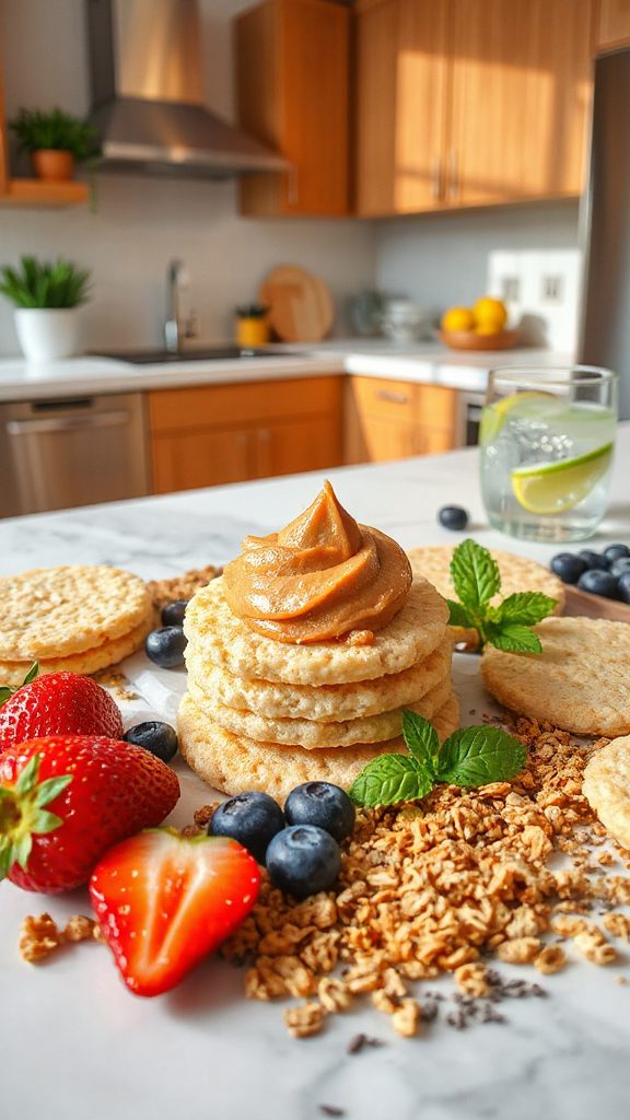 nut butter rice cake snack