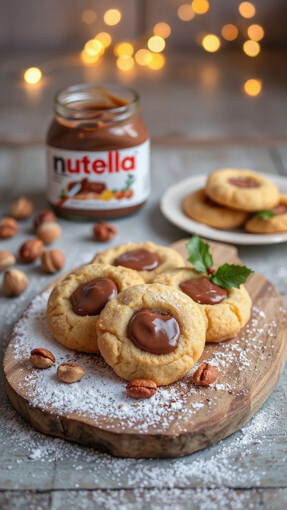 nutella filled hazelnut cookies