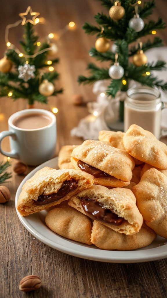 nutella filled holiday cookies