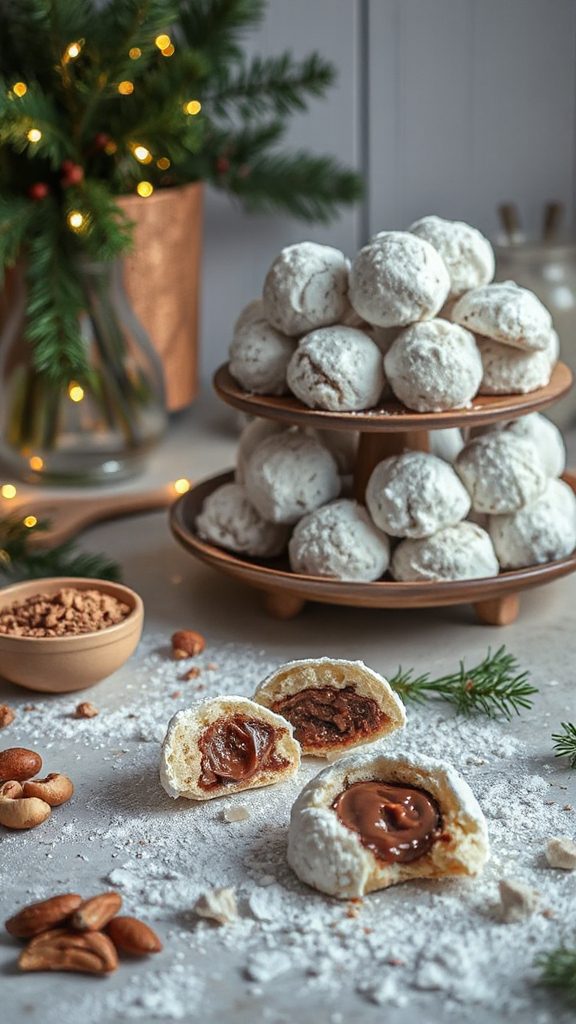 nutella infused snowball cookies