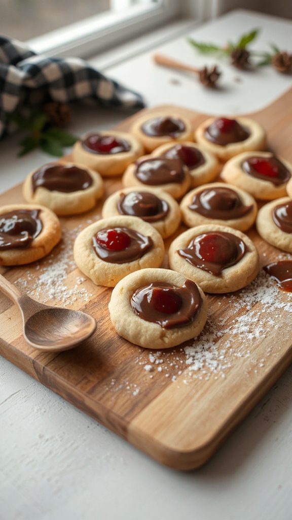 nutella swirl thumbprint cookies