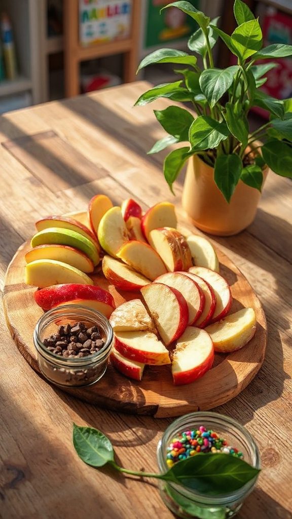 nutritious apple and peanut butter