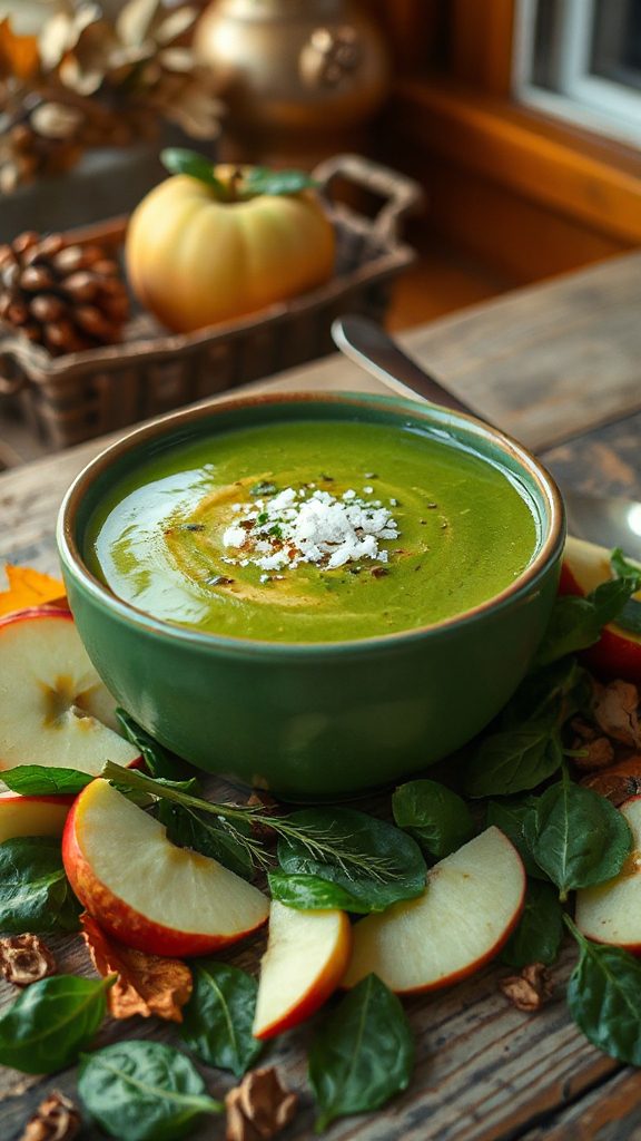 nutritious apple spinach soup