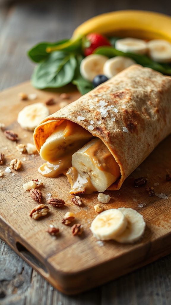 nutritious banana peanut wrap
