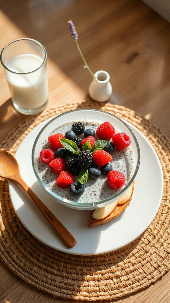 nutritious berry chia pudding