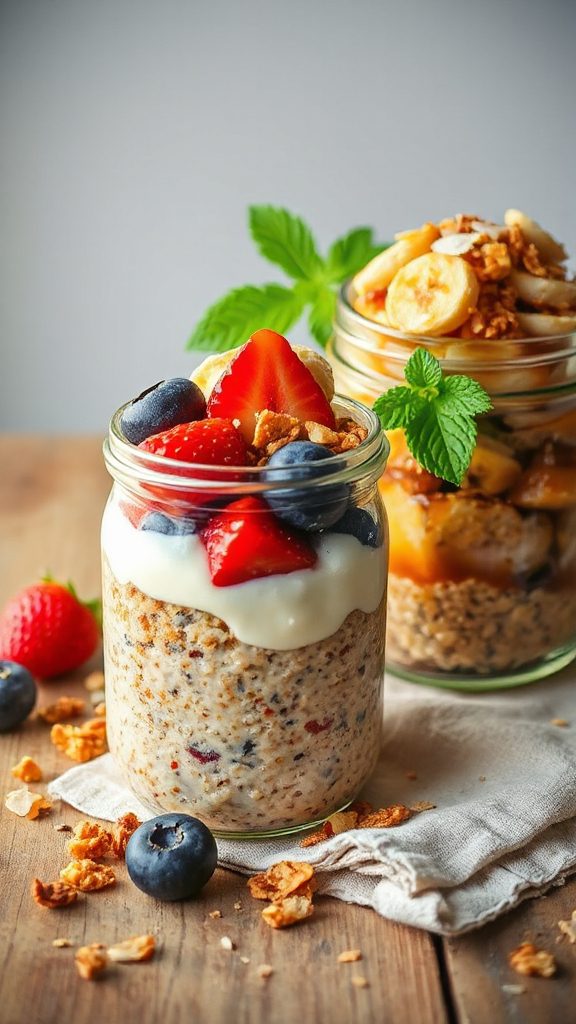 nutritious breakfast oatmeal jar
