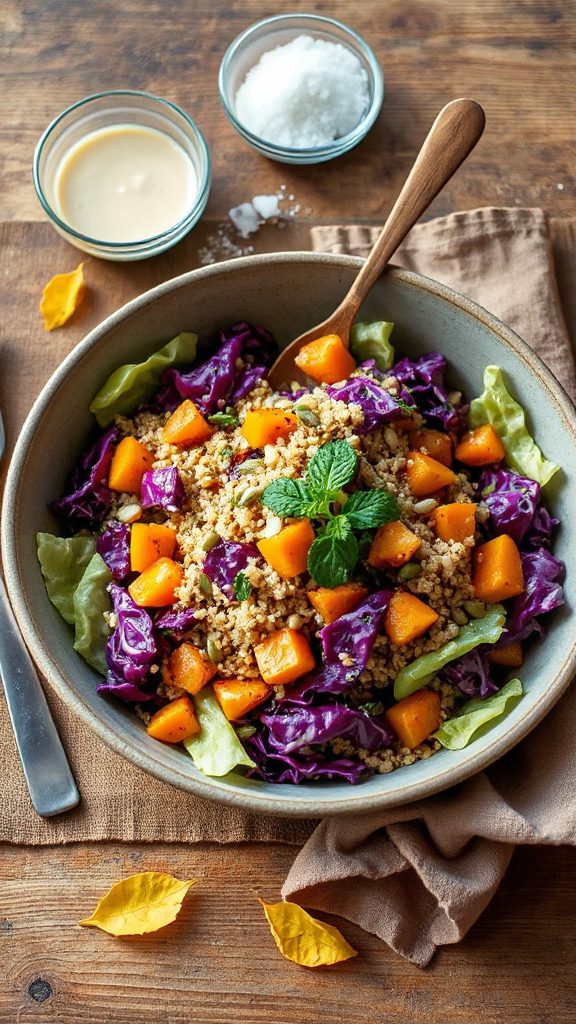 nutritious cabbage quinoa salad