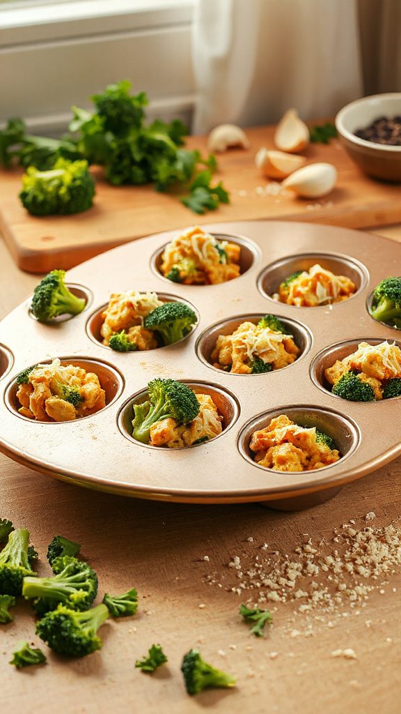 nutritious chicken broccoli muffins