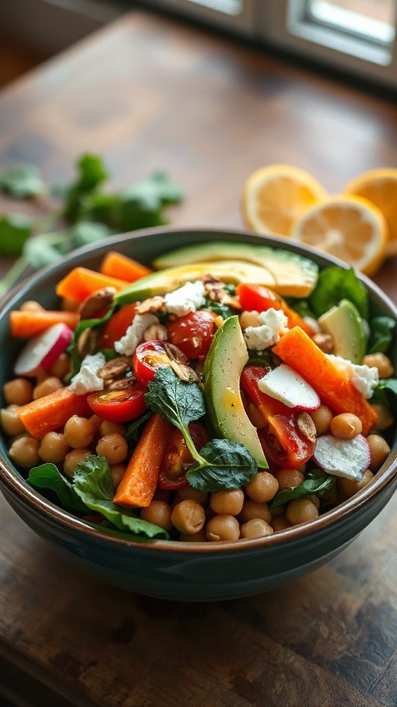 nutritious chickpea salad bowl