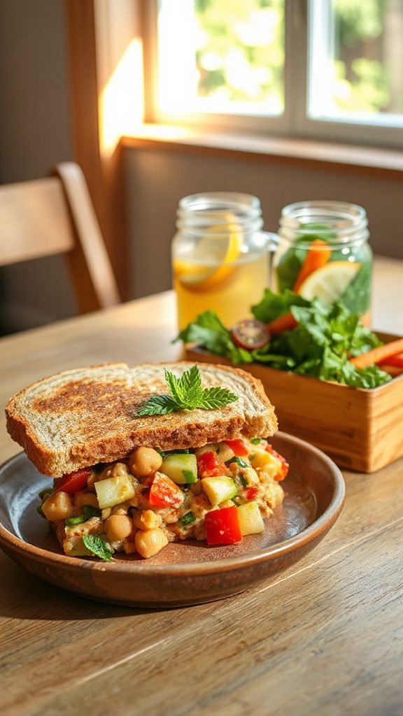 nutritious chickpea salad sandwiches