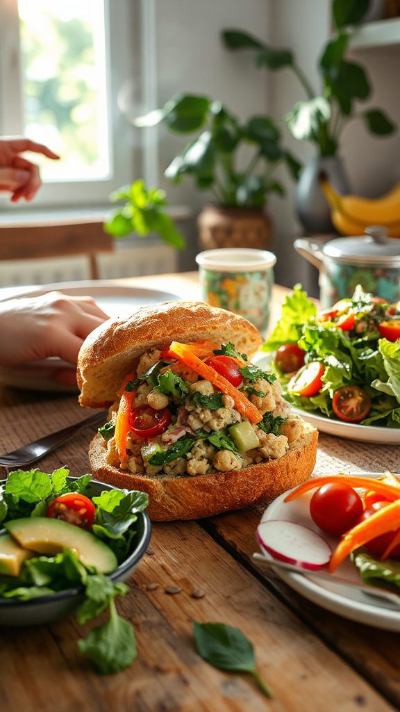 nutritious chickpea salad sandwiches