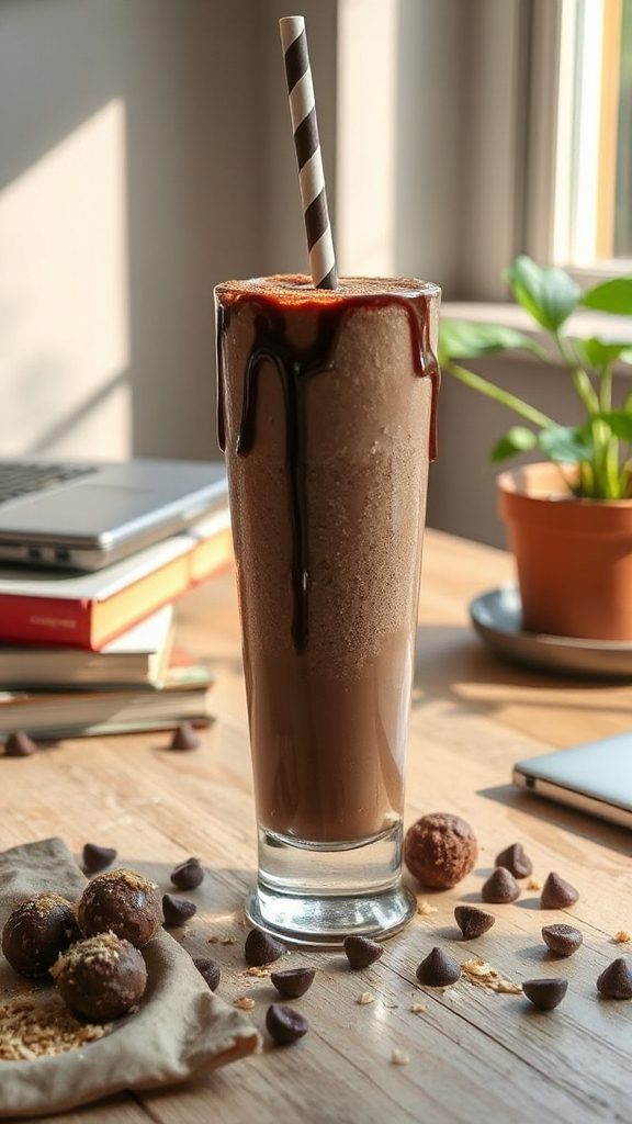 nutritious chocolate protein shake