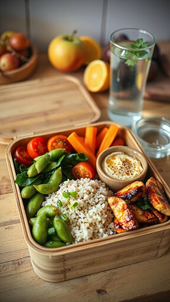 nutritious edamame rice bento